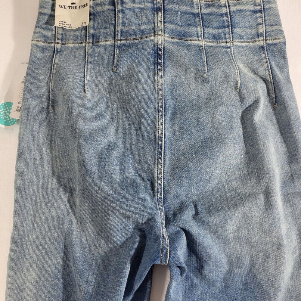 Free People We The Free Jayde Flare High Rise Jeans Women’s Size 30/10 Indigo - Picture 12 of 14